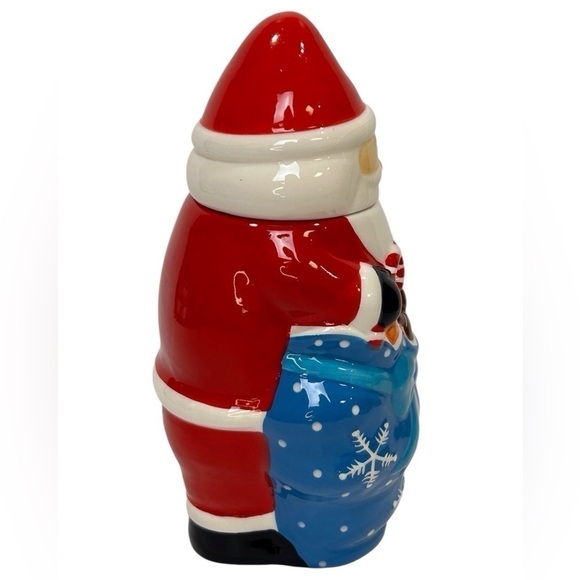 Santa/Toy Bag Mug 2-Pc Temp-tations Presentable Ovenware Red/Blue EUC - Picture 6 of 8